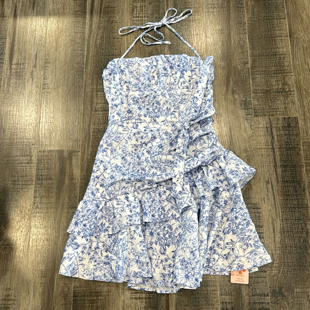 Floral tiered halter dress